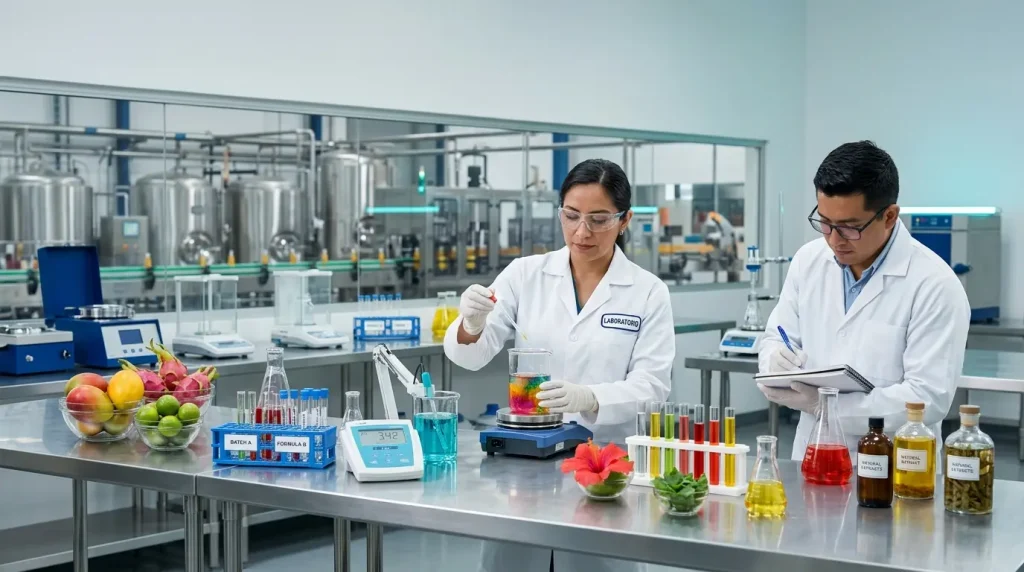 Laboratorio especializado en formulación y desarrollo de nuevas bebidas en Guatemala.