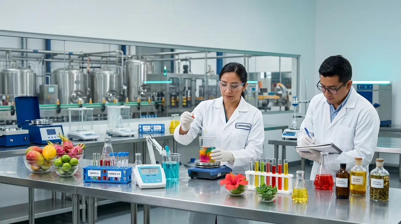 Laboratorio especializado en formulación y desarrollo de nuevas bebidas en Guatemala.